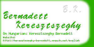 bernadett keresztszeghy business card